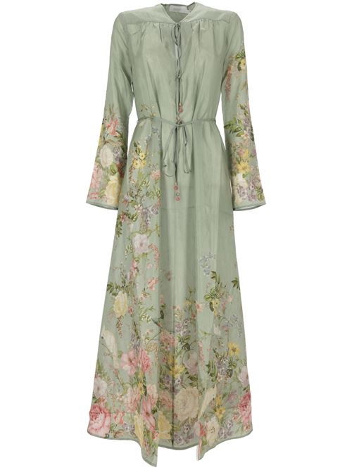 Light green silk floral dress Zimmermann | 9820DSS243SAGE FLORAL